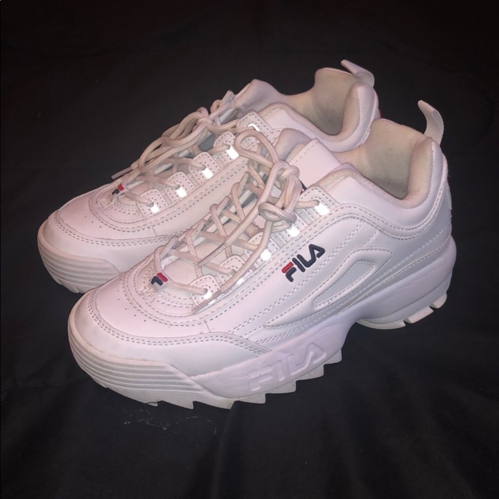 White Fila Disruptor 2